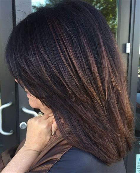 dark brown hair medium length|medium length layered brown hairstyles.